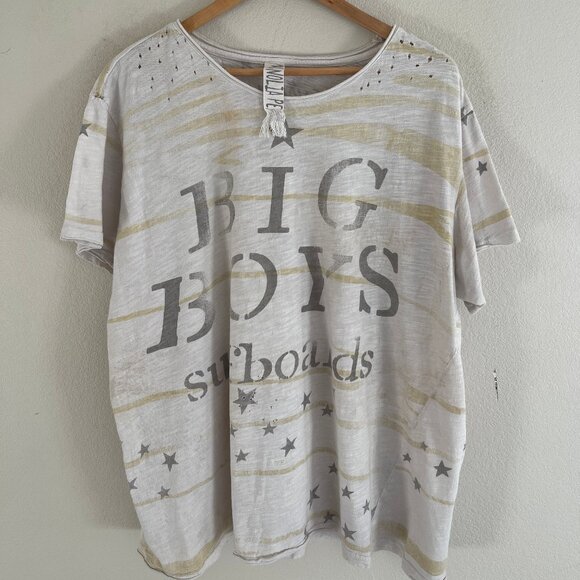 MAGNOLIA PEARL "Big Boys Surfboards" Distressed Tee is NWOT! One Size Fits Most - Picture 3 of 9